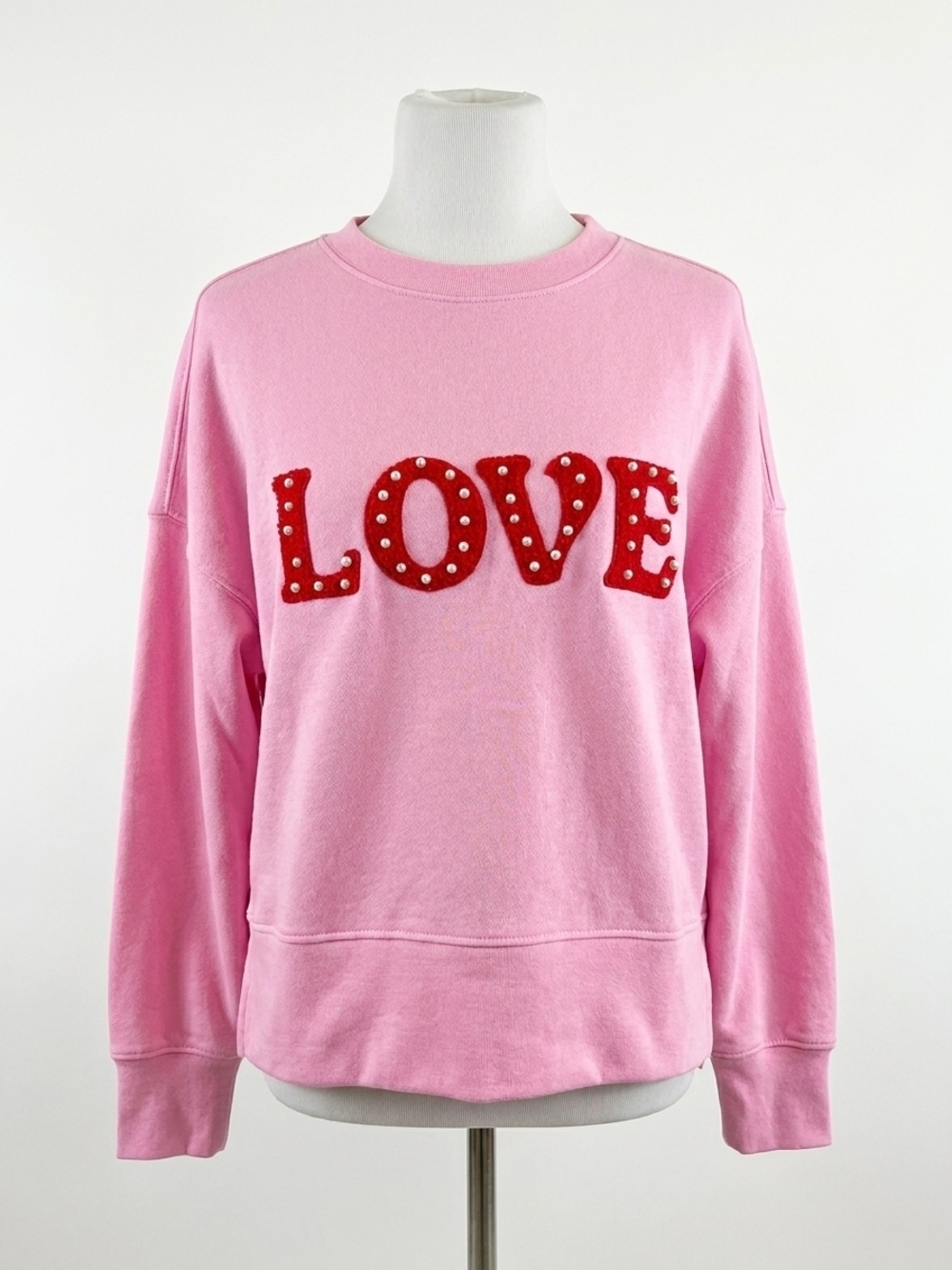 NEW SHIRALEAH love relaxed sweatshirt in pink